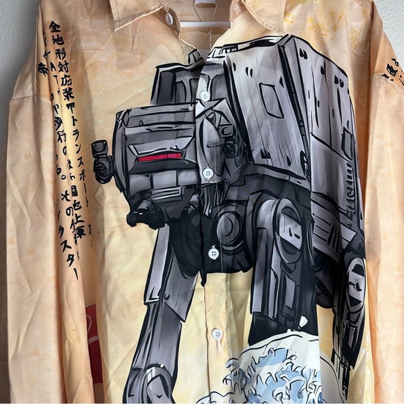 Shop Hoo Vintage Button Up Long Sleeve Robot Animal Shirt Size 4XL - Picture 5 of 9